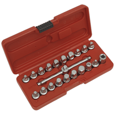Sealey AK6586 Oil Drain Plug Key Set 21pc 3/8"Sq Drive - AK6586 - Sealey Tools UK - Trade Counter Direct