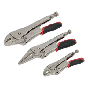 Sealey AK6863 Locking Pliers Set 3pc Quick Release - Pliers - SLY-16605 - Sealey Tools UK - Trade Counter Direct
