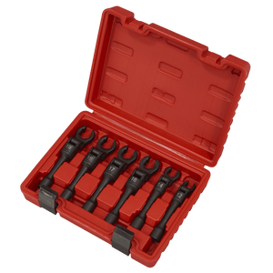 Sealey AK6901 Flexi-Head Flare Nut Diesel Injection Wrench Set 6pc 3/8"Sq Drive - AK6901 - Sealey Tools UK - Trade Counter Direct