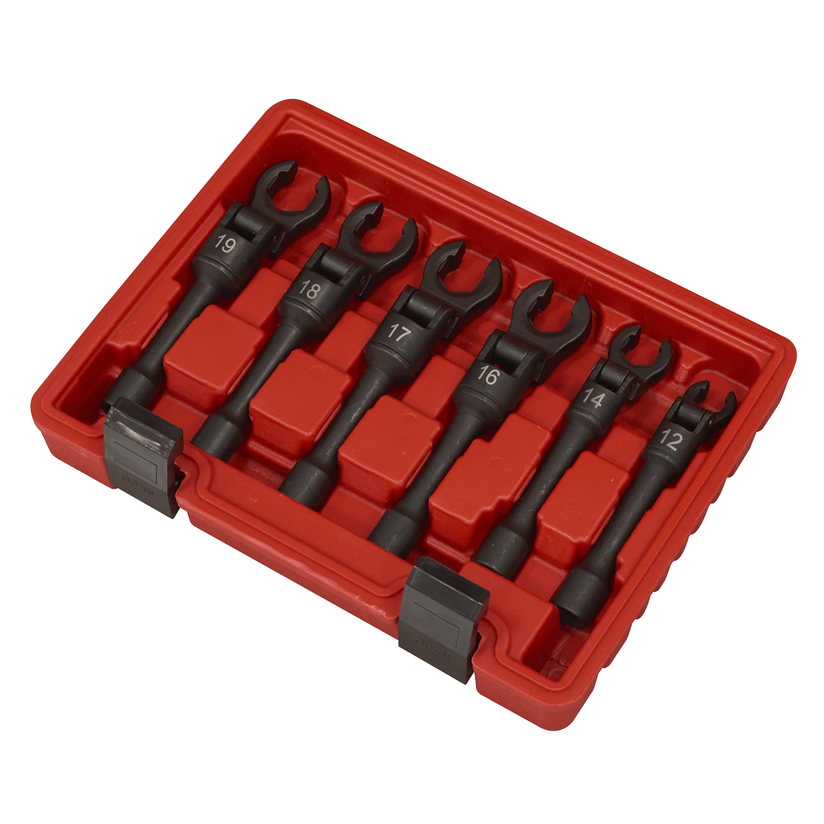 Sealey AK6901 Flexi-Head Flare Nut Diesel Injection Wrench Set 6pc 3/8"Sq Drive - AK6901 - Sealey Tools UK - Trade Counter Direct
