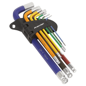Sealey AK7190 Ball - End Hex Key Set 9pc Colour - Coded Long Metric - AK7190 - Sealey Tools UK - Trade Counter Direct
