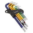 Sealey AK7193 TRX - Star* Key Set 9pc Colour - Coded Long - AK7193 - Sealey Tools UK - Trade Counter Direct