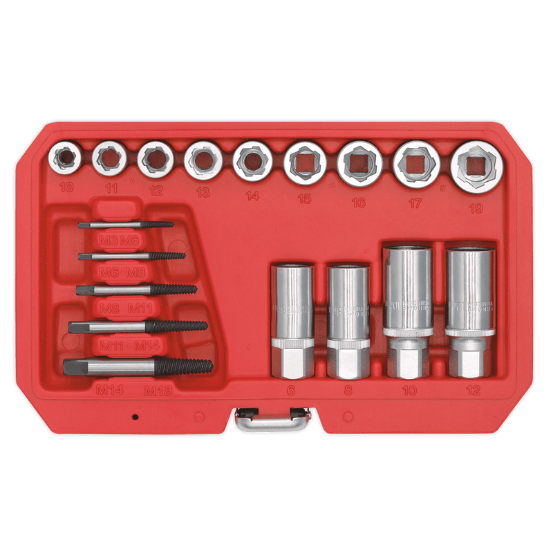 Sealey AK751 Premier Bolt, Stud & Screw Extractor Set 18pc - AK751 - Sealey Tools UK - Trade Counter Direct
