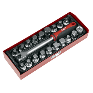 Sealey AK759 Oil Drain Plug Key Set 3/8"Sq Drive 20pc - AK759 - Sealey Tools UK - Trade Counter Direct