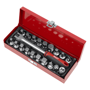 Sealey AK759 Oil Drain Plug Key Set 3/8"Sq Drive 20pc - AK759 - Sealey Tools UK - Trade Counter Direct