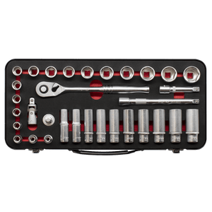 Sealey AK7922 Socket Set 3/8"Sq Drive 32pc - Premier Platinum Series - AK7922 - Sealey Tools UK - Trade Counter Direct