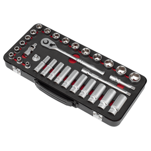 Sealey AK7922 Socket Set 3/8"Sq Drive 32pc - Premier Platinum Series - AK7922 - Sealey Tools UK - Trade Counter Direct