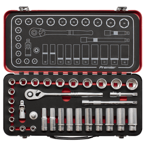 Sealey AK7922 Socket Set 3/8"Sq Drive 32pc - Premier Platinum Series - AK7922 - Sealey Tools UK - Trade Counter Direct