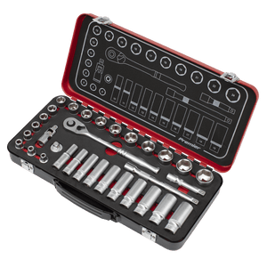 Sealey AK7922 Socket Set 3/8"Sq Drive 32pc - Premier Platinum Series - AK7922 - Sealey Tools UK - Trade Counter Direct