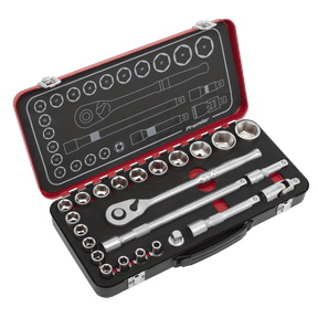 Sealey AK7924 Socket Set 1/2"Sq Drive 24pc - Premier Platinum Series - AK7924 - Sealey Tools UK - Trade Counter Direct