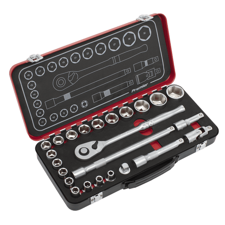Sealey AK7924 Socket Set 1/2"Sq Drive 24pc - Premier Platinum Series - AK7924 - Sealey Tools UK - Trade Counter Direct