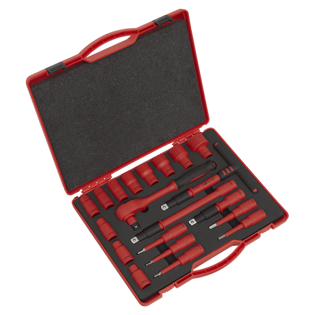 Sealey AK7941 Insulated Socket Set 20pc 1/2"Sq Drive WallDrive® VDE Approved - AK7941 - Sealey Tools UK - Trade Counter Direct
