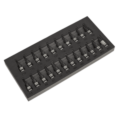 Sealey AK7985 TRX - Star*/Hex/Spline Socket Bit Set 22pc 3/8"Sq Drive Black Series - AK7985 - Sealey Tools UK - Trade Counter Direct