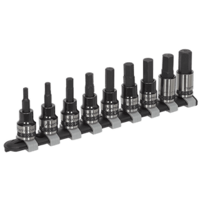 Sealey AK7986 Hex Key Socket Bit Set 9pc 3/8"Sq Drive Metric Black - AK7986 - Sealey Tools UK - Trade Counter Direct