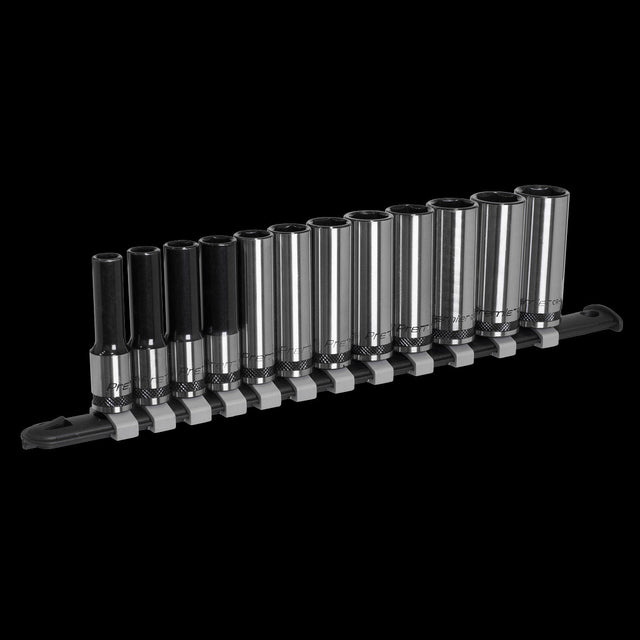 Sealey AK7993 Socket Set Deep 12pc 3/8"Sq Drive Metric - Black Series - AK7993 - Sealey Tools UK - Trade Counter Direct