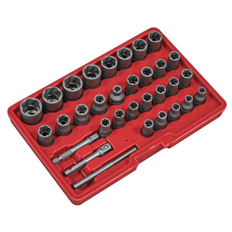 Sealey AK8132 Slim Design Bolt & Nut Extractor Set 32pc - AK8132 - Sealey Tools UK - Trade Counter Direct