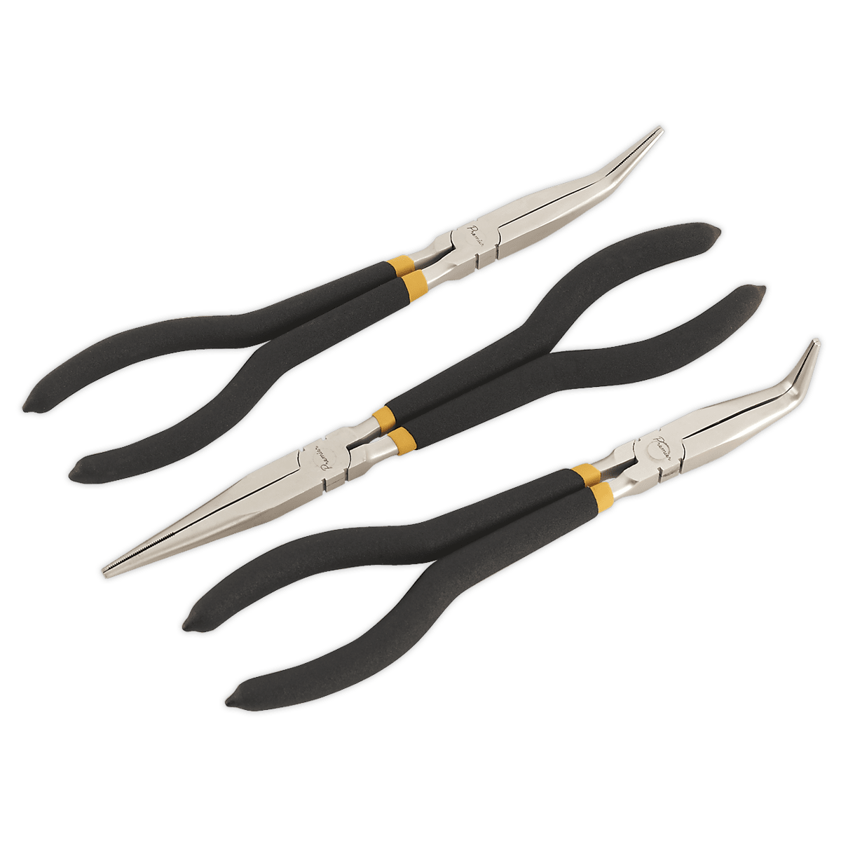 Sealey AK930 Needle Nose Pliers Set 3pc 280mm Ni - Fe Finish - AK930 - Sealey Tools UK - Trade Counter Direct