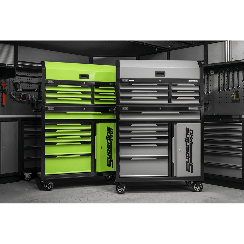 Sealey AP1080GR Superline Pro® Topchest & Rollcab Combination 12 Drawer & 1 Door Cupboard - Grey - AP1080GR - Sealey Tools UK - Trade Counter Direct