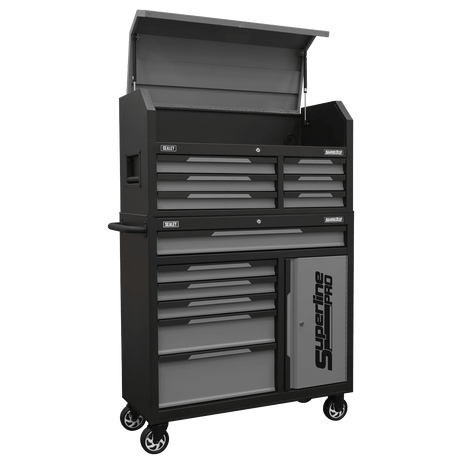 Sealey AP1080GR Superline Pro® Topchest & Rollcab Combination 12 Drawer & 1 Door Cupboard - Grey - AP1080GR - Sealey Tools UK - Trade Counter Direct