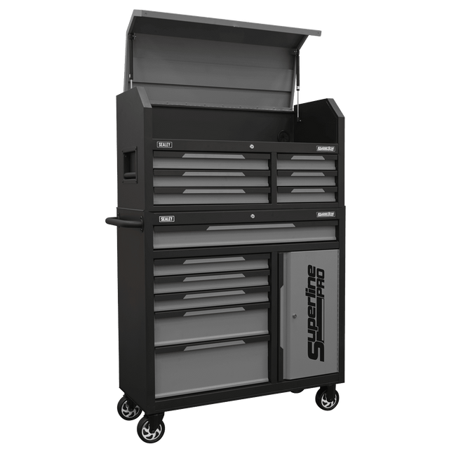 Sealey AP1080GR Superline Pro® Topchest & Rollcab Combination 12 Drawer & 1 Door Cupboard - Grey - AP1080GR - Sealey Tools UK - Trade Counter Direct