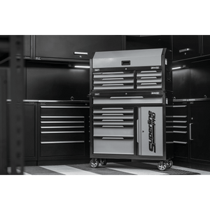 Sealey AP1080GR Superline Pro® Topchest & Rollcab Combination 12 Drawer & 1 Door Cupboard - Grey - AP1080GR - Sealey Tools UK - Trade Counter Direct