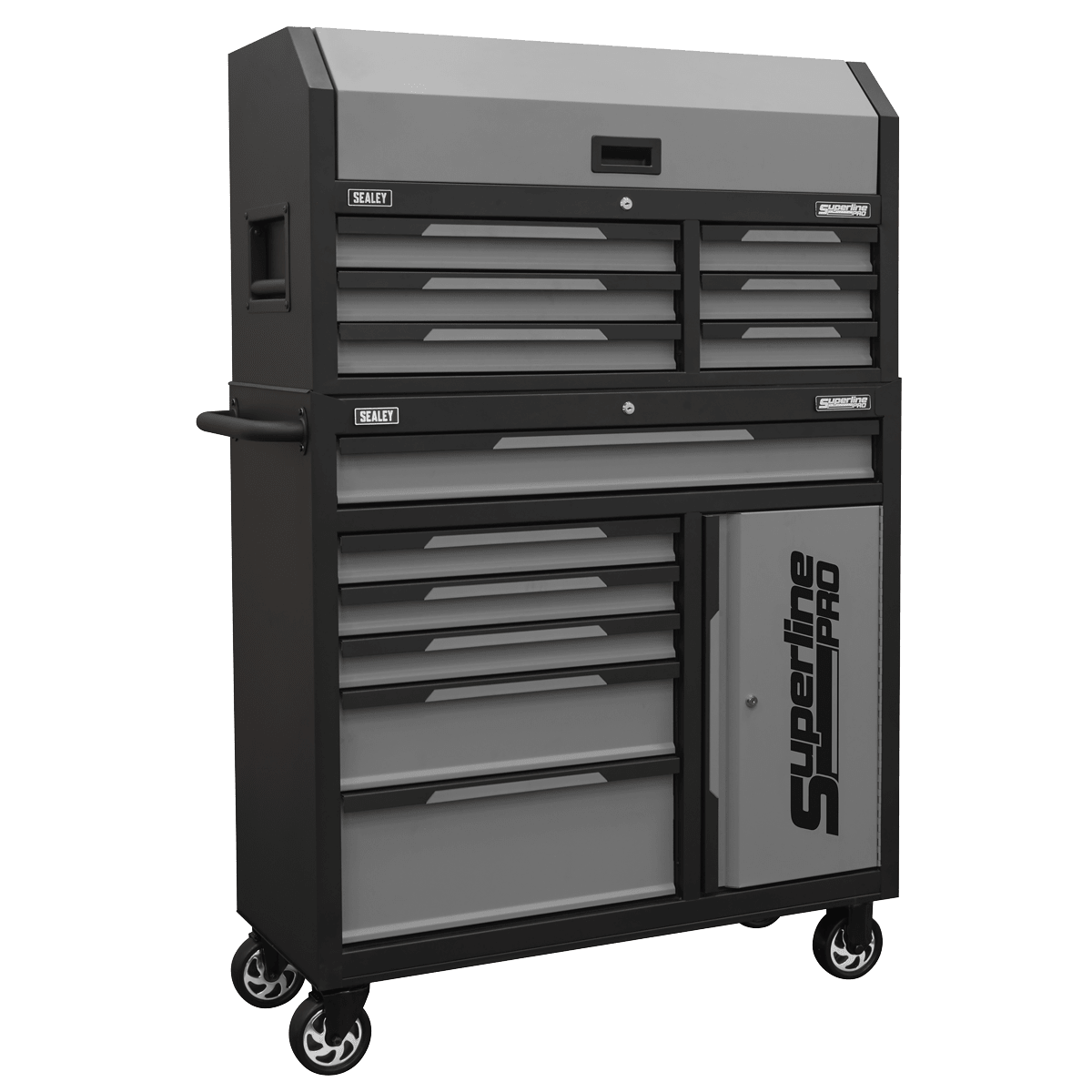 Sealey AP1080GR Superline Pro® Topchest & Rollcab Combination 12 Drawer & 1 Door Cupboard - Grey - AP1080GR - Sealey Tools UK - Trade Counter Direct