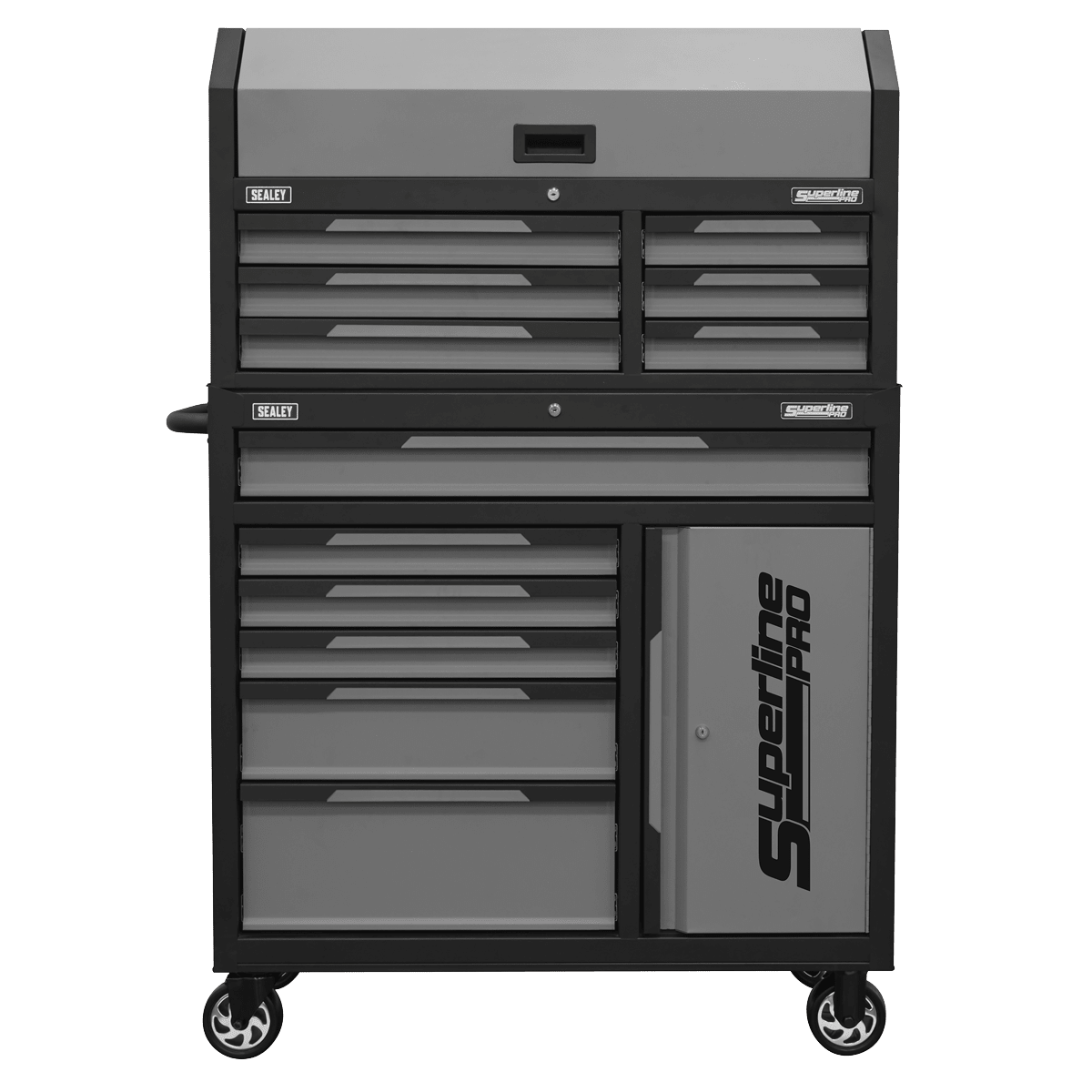 Sealey AP1080GR Superline Pro® Topchest & Rollcab Combination 12 Drawer & 1 Door Cupboard - Grey - AP1080GR - Sealey Tools UK - Trade Counter Direct