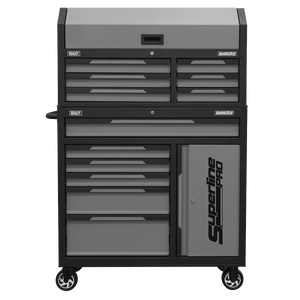 Sealey AP1080GR Superline Pro® Topchest & Rollcab Combination 12 Drawer & 1 Door Cupboard - Grey - AP1080GR - Sealey Tools UK - Trade Counter Direct