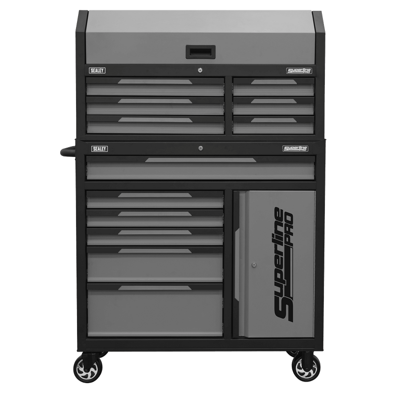 Sealey AP1080GR Superline Pro® Topchest & Rollcab Combination 12 Drawer & 1 Door Cupboard - Grey - AP1080GR - Sealey Tools UK - Trade Counter Direct