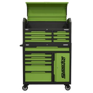 Sealey AP1080HVG Superline Pro® Topchest & Rollcab Combination 12 Drawer & 1 Door Cupboard - Green - AP1080HVG - Sealey Tools UK - Trade Counter Direct