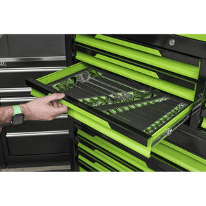 Sealey AP1080HVG Superline Pro® Topchest & Rollcab Combination 12 Drawer & 1 Door Cupboard - Green - AP1080HVG - Sealey Tools UK - Trade Counter Direct