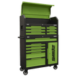 Sealey AP1080HVG Superline Pro® Topchest & Rollcab Combination 12 Drawer & 1 Door Cupboard - Green - AP1080HVG - Sealey Tools UK - Trade Counter Direct