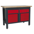 Sealey AP1372A Workbench with 2 Drawers & 2 Cupboards - AP1372A - Sealey Tools UK - Trade Counter Direct