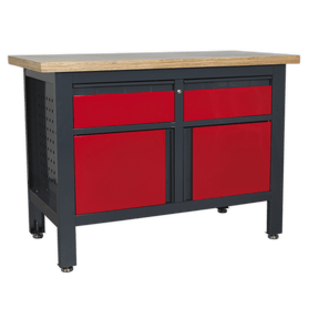 Sealey AP1372A Workbench with 2 Drawers & 2 Cupboards - AP1372A - Sealey Tools UK - Trade Counter Direct