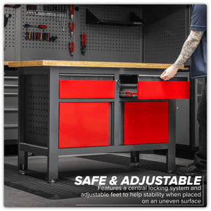 Sealey AP1372A Workbench with 2 Drawers & 2 Cupboards - AP1372A - Sealey Tools UK - Trade Counter Direct