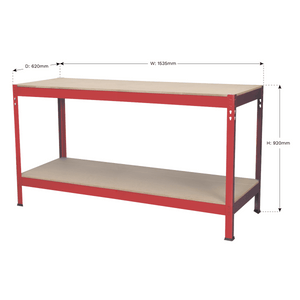 Sealey AP1535 Steel Workbench with Wooden Top 1.53m - AP1535 - Sealey Tools UK - Trade Counter Direct