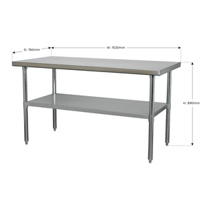Sealey AP1560SS Stainless Steel Workbench 1.5m - AP1560SS - Sealey Tools UK - Trade Counter Direct