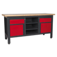 Sealey AP1905A Workstation with 2 Drawers, 2 Cupboards & Open Storage - AP1905A - Sealey Tools UK - Trade Counter Direct