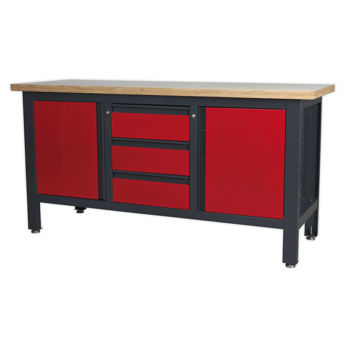 Sealey AP1905C Workbench with 3 Drawers & 2 Cupboards - AP1905C - Sealey Tools UK - Trade Counter Direct