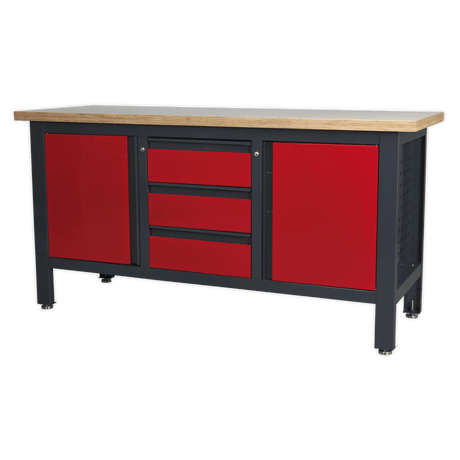 Sealey AP1905C Workbench with 3 Drawers & 2 Cupboards - AP1905C - Sealey Tools UK - Trade Counter Direct