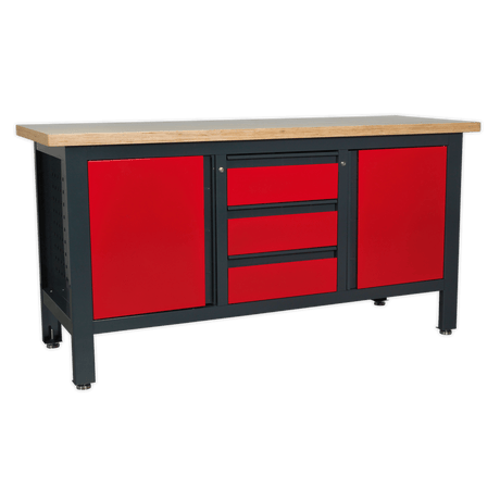 Sealey AP1905C Workbench with 3 Drawers & 2 Cupboards - AP1905C - Sealey Tools UK - Trade Counter Direct