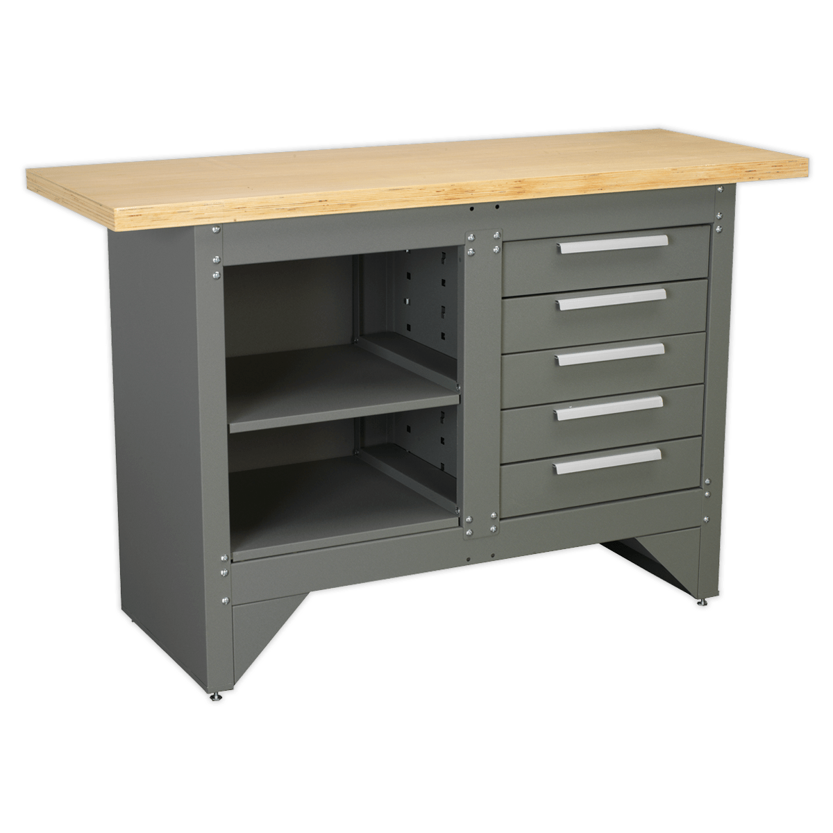 Sealey AP2030BB Heavy-Duty Workbench with 5 Drawers - AP2030BB - Sealey Tools UK - Trade Counter Direct