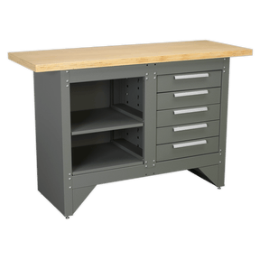 Sealey AP2030BB Heavy-Duty Workbench with 5 Drawers - AP2030BB - Sealey Tools UK - Trade Counter Direct