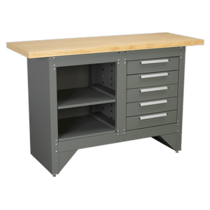Sealey AP2030BB Heavy-Duty Workbench with 5 Drawers - AP2030BB - Sealey Tools UK - Trade Counter Direct