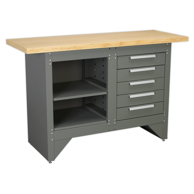 Sealey AP2030BB Heavy-Duty Workbench with 5 Drawers - AP2030BB - Sealey Tools UK - Trade Counter Direct