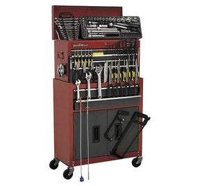 Sealey AP2200BBCOMBO Topchest & Rollcab Combination 6 Drawer with Ball Bearing Runners - Red/Grey & 128pc Tool Kit - Combo Kits - AP2200BBCOMBO - Sealey Tools UK - Trade Counter Direct