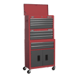 Sealey AP2200BBSTACK Topchest, Mid - Box & Rollcab 9 Drawer Stack - Red - AP2200BBSTACK - Sealey Tools UK - Trade Counter Direct