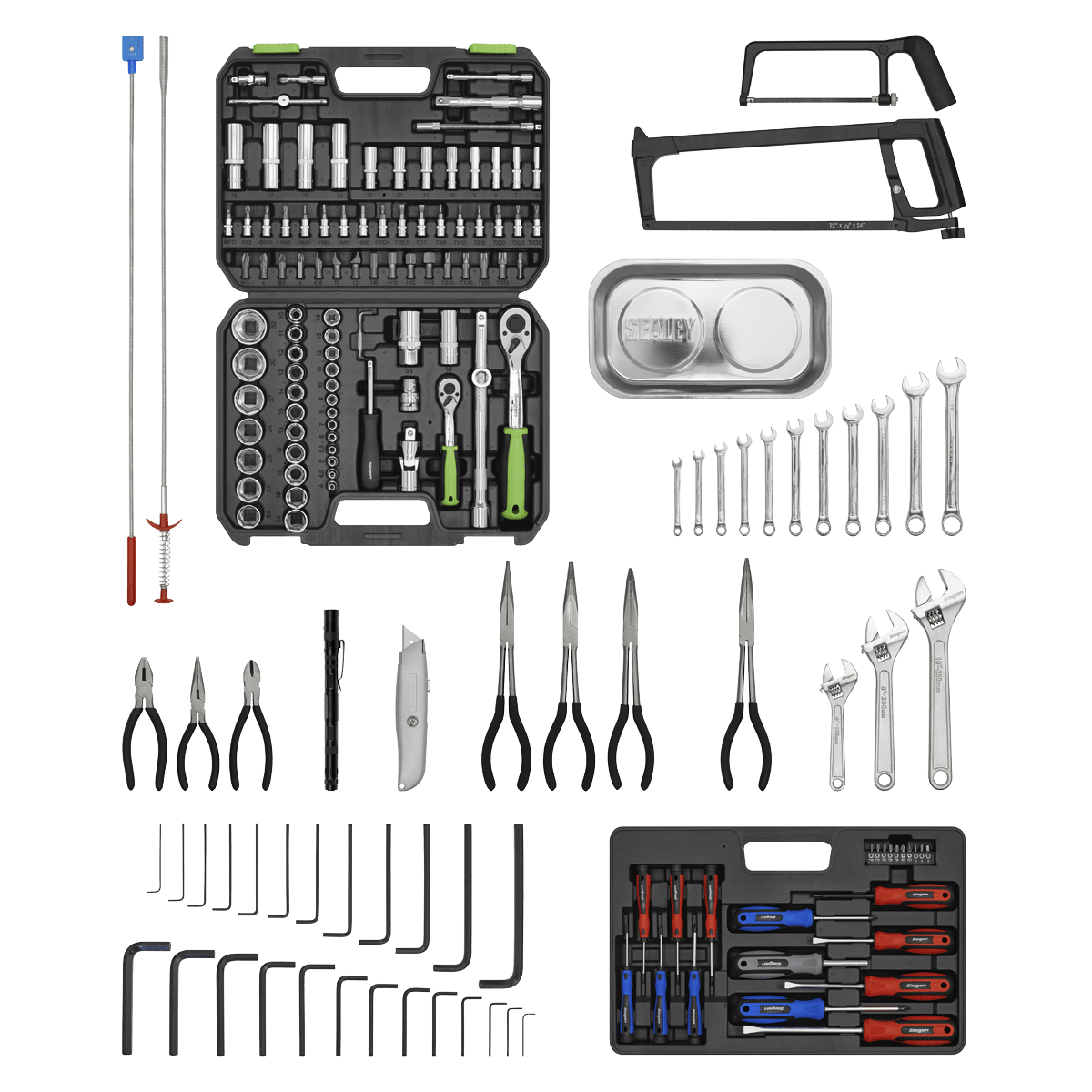 Sealey AP2200COMBOHV American PRO® Topchest & Rollcab Combination 6 Drawer with 170pc Tool Kit - Green/Grey - AP2200COMBOHV - Sealey Tools UK - Trade Counter Direct