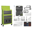 Sealey AP2200COMBOHV American PRO® Topchest & Rollcab Combination 6 Drawer with 170pc Tool Kit - Green/Grey - AP2200COMBOHV - Sealey Tools UK - Trade Counter Direct