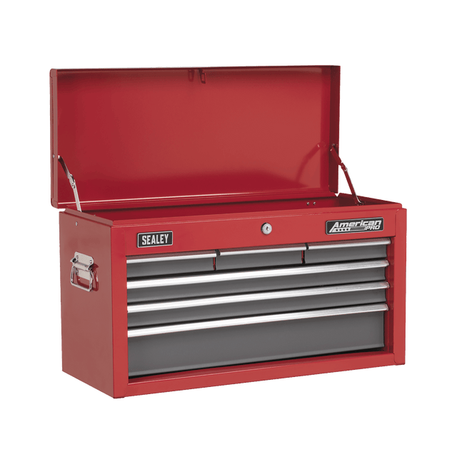 Sealey AP2201BB American PRO® Topchest 6 Drawer - Red/Grey - AP2201BB - Sealey Tools UK - Trade Counter Direct